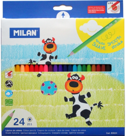 Олівці кольорові, 24 кольори, MILAN ml.80024