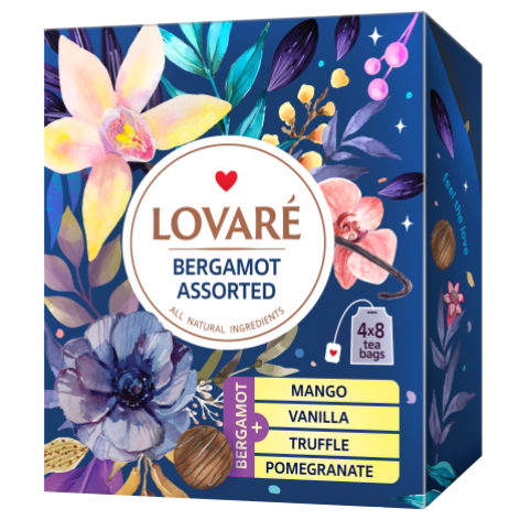 Чай чорний бергамот 64г (2г*32), пакет, асорті, LOVARE  lv.79822