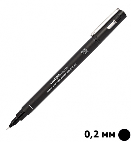 Лайнер UNI PIN 02-200 чорний, товщина лініі написання 0,2 мм