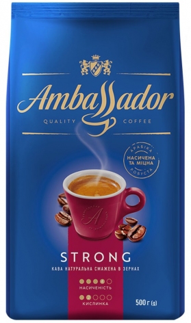 Кава в зернах Ambassador Strongr, пакет 500г, am.53232