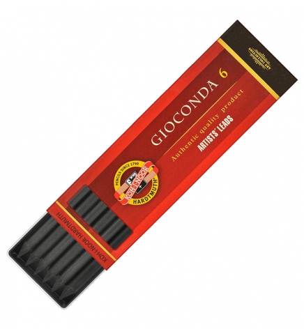 Грифель графит натуральный черный Gioconda, 5.6 мм, Koh-i-noor 4345/2 мягкий