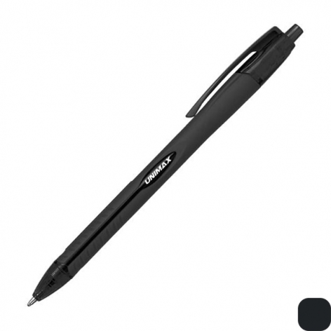 Ручка кулькова масляна автоматична Aerogrip 0,7 мм,  Unimax UX-136-01 чорний