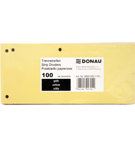 Розділювач картонний (10,5 х 23 см.) DONAU 8620100-11PL жовтий