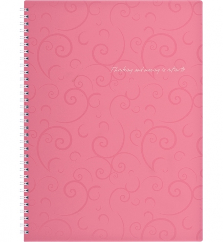 Зошит на пружині Barocco А4, 80 арк., клітинка, пластикова обкладинка Buromax BM.2446-610 рожевий