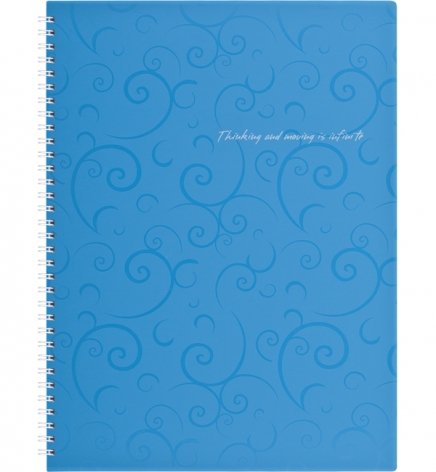 Зошит на пружині Barocco А4, 80 арк., клітинка, пластикова обкладинка Buromax BM.2446-614 блакитний