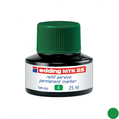 Чорнило для заправки перманентних маркерів Edding e-300, e-330, Permanent e-MTK25/04, 25 мл зелений