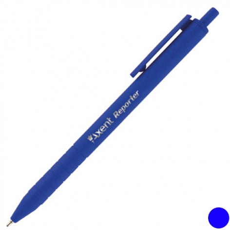 Ручка кулькова масляна автоматична Reporter 0,7 мм AXENT AB1065-02-A синій