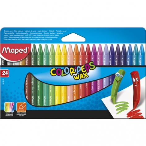 Крейда воскова COLOR PEPS Wax Crayons 24 кольори, трикутна MAPED mp.861013