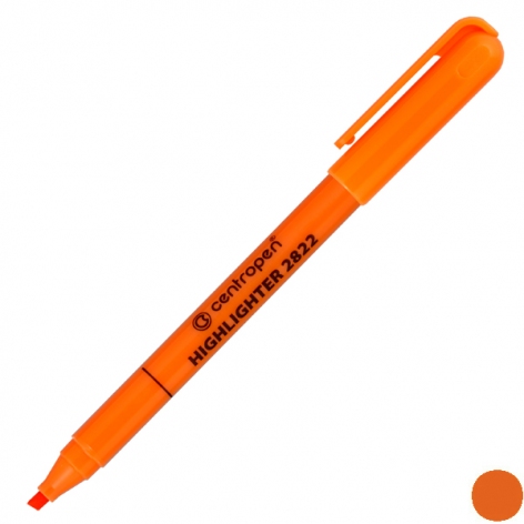 Маркер Highlighter 1-3 мм клиновидний письмовий вузол Centropen Fax 2822/06 помаранчевий