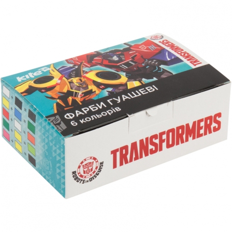 Фарби гуаш 6 кольорів по 20 мл KITE Transformers TF17-062