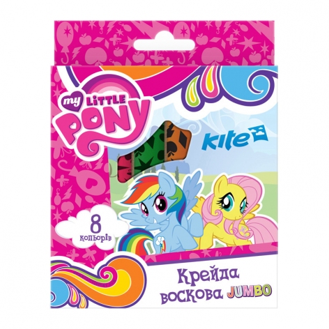 Крейда воскова Jumbo, 8 кольорів в упаковці Kite My Little Pony LP17-076