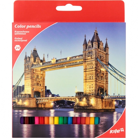 Олівці кольорові 24 кольори серія Міста KITE K17-055-2
