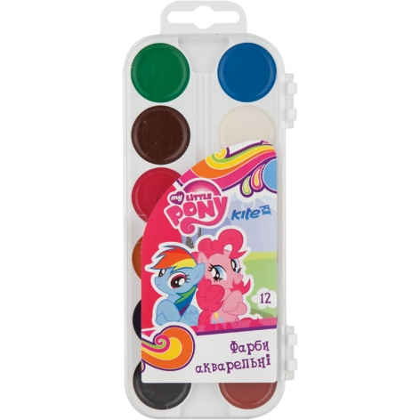 Краски акварельные 12 цветов в пластиковой упаковке Kite Little Pony LP17-061