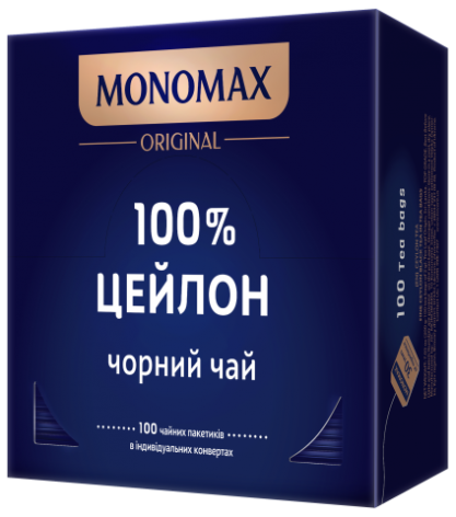 Чай чорний 200г  (2г*100), пакет, 100% CEYLON, МОNОМАХ mn.01854
