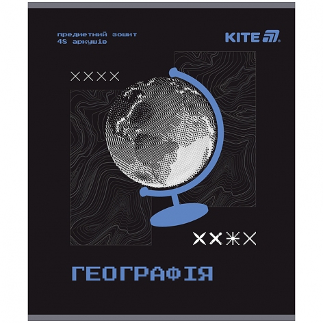 Зошит предметий 48 л., клітинка, Techno Kite k25-240-5 географія
