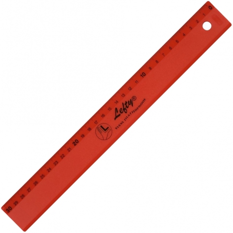 Лінійка пластикова Flexi 30 см, для шульги, KUM L3 Flexi Lf TB червоний