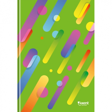 Книжка канцелярська А4, 96 арк. в твердій  ламінованій обкладинці, офсет, клітинка Colour Rain AXENT 8422-304-A зелений