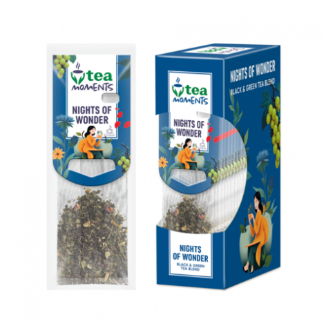 Чай бленд чорного і зеленого 33г (2.2г*15), кадді-пакет, «Night of Wonder» Tea Moments tm.04962