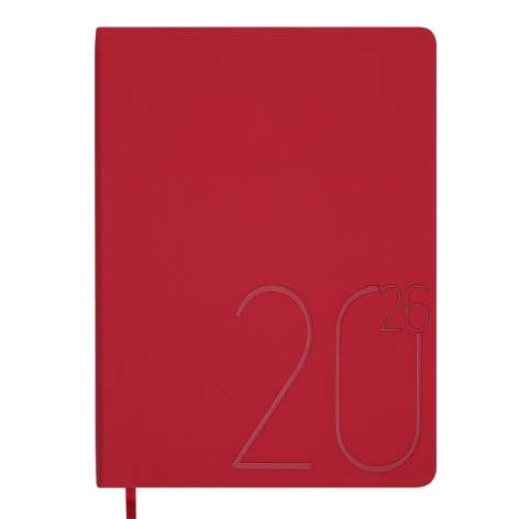 Щоденник датований 2026 STEEL, A5, червоний Buromax BM.2127-05