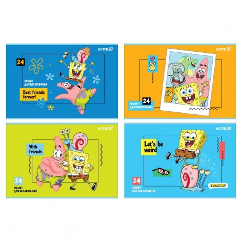 Альбом для малювання 24 аркуша А4 на скобі SpongeBob SquarePants Kite sb25-242