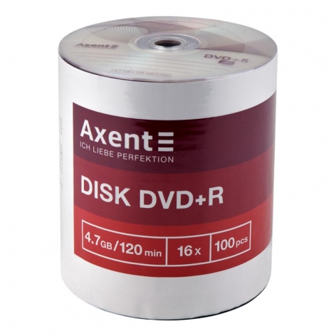 DVD+R 4,7GB/120min 16X, 100 шт, bulk, Axent 8107-А
