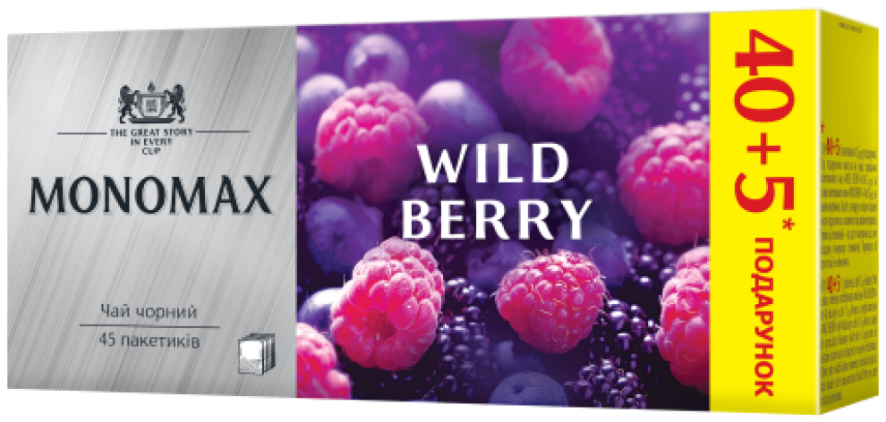 Чай чорний 67,5г (1.5г*45 пакетиків) WILD BERRY, МОNОМАХ mn.74193