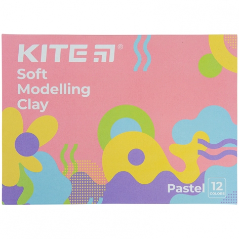 Пластилін м`який на восковій основі 12 кольорів 240 г. Fantasy Pastel Kite k22-1086-2p