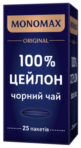 Чай чорний 50г (2г*25 пакетиків) 100% CEYLON, МОNОМАХ mn.01830