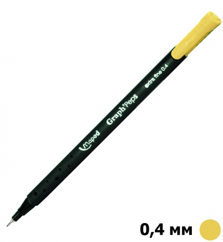 Лайнер GRAPH PEPS товщина лініі написання 0,4 мм жовтий MAPED MP.749115