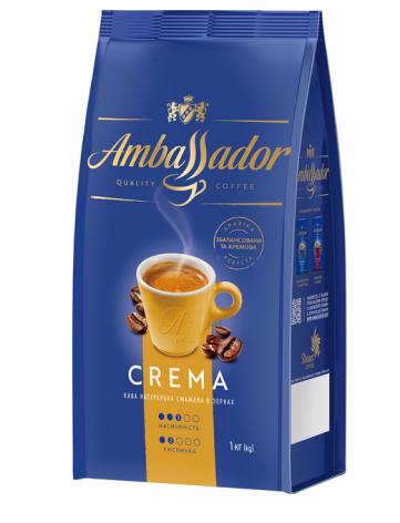 Кава в зернах Ambassador Crema, пакет 1000г, am.52081