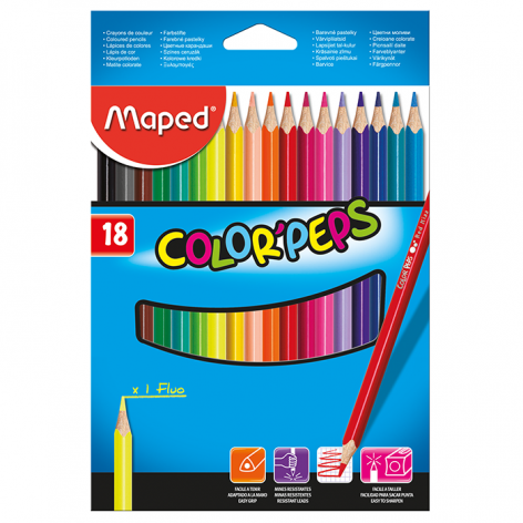 Олівці кольорові COLOR PEPS Classic 18 кольорів MAPED MP.183218