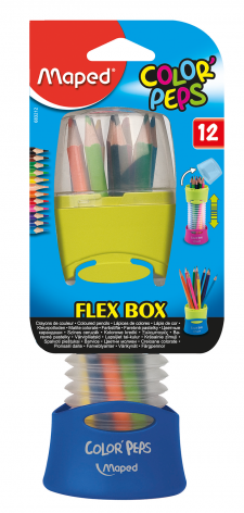 Олівці кольорові COLOR PEPS Flex Box 12 кольорів розскладний пенал MAPED MP.683212