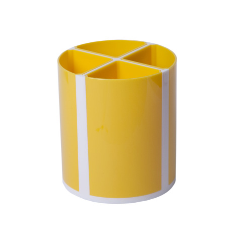 Підставка для ручок кругла 90x90x100 мм пластикова Zibi Твистер ZB.3003-08 жовта