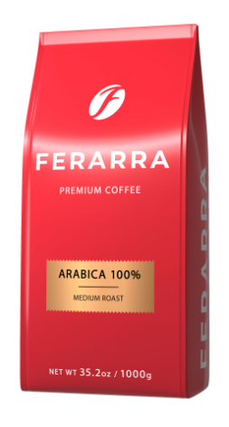 Кава в зернах CAFFE 100% ARABIKA з клапаном, 1000г, FERARRA fr.17673