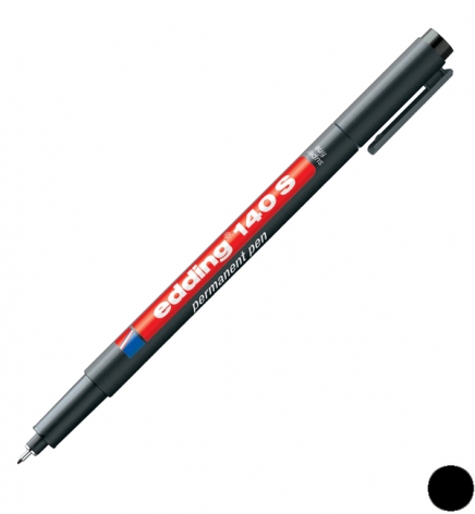 Маркер перманентний 0,3 мм, конусний письмовий вузол, чорний, Edding Permanent marker e-140/01 S OHP