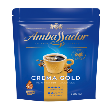 Кава розчинна Ambassador Crema Gold, пакет 300г, am.54414