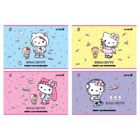 Альбом для малювання 24 аркуша А4 на скобі Hello Kitty Kite hk25-242-1