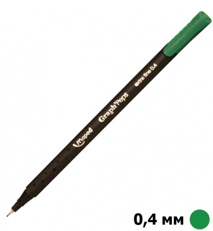 Лайнер GRAPH PEPS товщина лініі написання 0,4 мм зелений MAPED MP.749113
