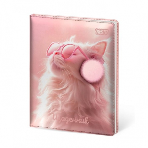 Дневник школьный 170х212 мм, PU-кожа твердая обложка Yes /911689/  Cat Dream