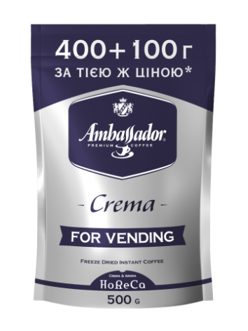 Кава розчинна Ambassador Crema, пакет 500г, am.51688