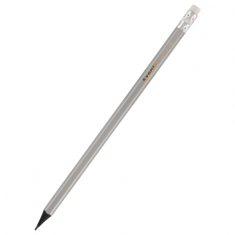 Олівець графітний твердом`який HB, шестигранний з ластиком, Axent 9007-А
