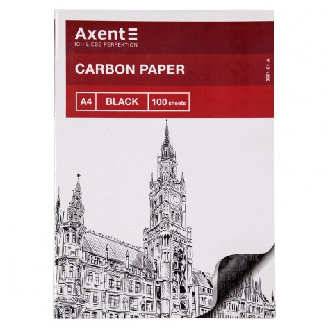 Бумага копировальная A4, упаковка 100 листов черного цвета Axent 3301-01-a