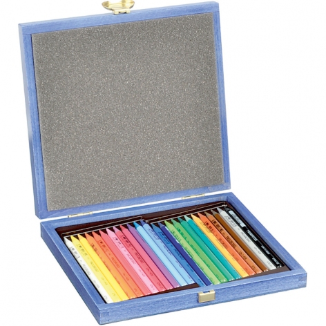 Олівці кольорові бездревесні PROGRESSO 24 кольори в дерев`янному пеналі Koh-i-noor 8758
