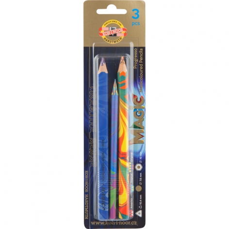 Олівець багатокольоровий Magic комплект 3 штуки Koh-i-noor 9038