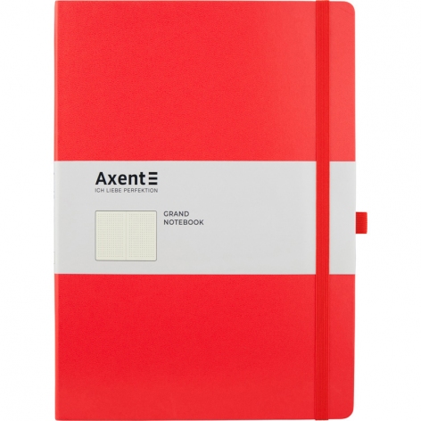 Книга записная Partner Grand А4 (297х210мм) на 100 листов точка кремовый блок, красная AXENT 8303-06-a