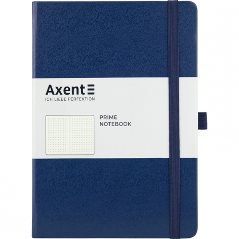 Книга записная Partner Prime А5 (145х210) на 96 листов точка, точка кремовый блок, синяя Axent 8304-02-a