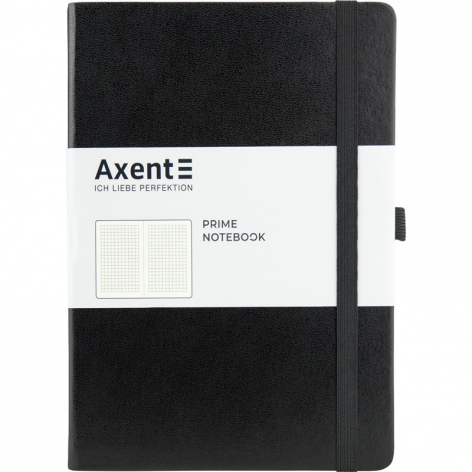 Записна книжка Partner Prime А5 (145х210) на 96 арк. клітинка, кремовий блок, чорна Axent 8305-01-a