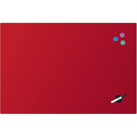 Доска стеклянная магнитно-маркерная 60х90 см, красная Axent 9615-06-a