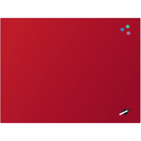 Дошка скляна магнітно-маркерна 90x120 см, червона Axent 9616-06-a