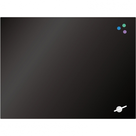 Доска стеклянная магнитно-маркерная 90x120 см, черная Axent 9616-01-a